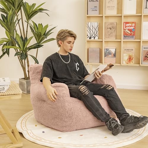 Bean Bag Chair with Filler, Tufted Soft Stuffed, Black B61630