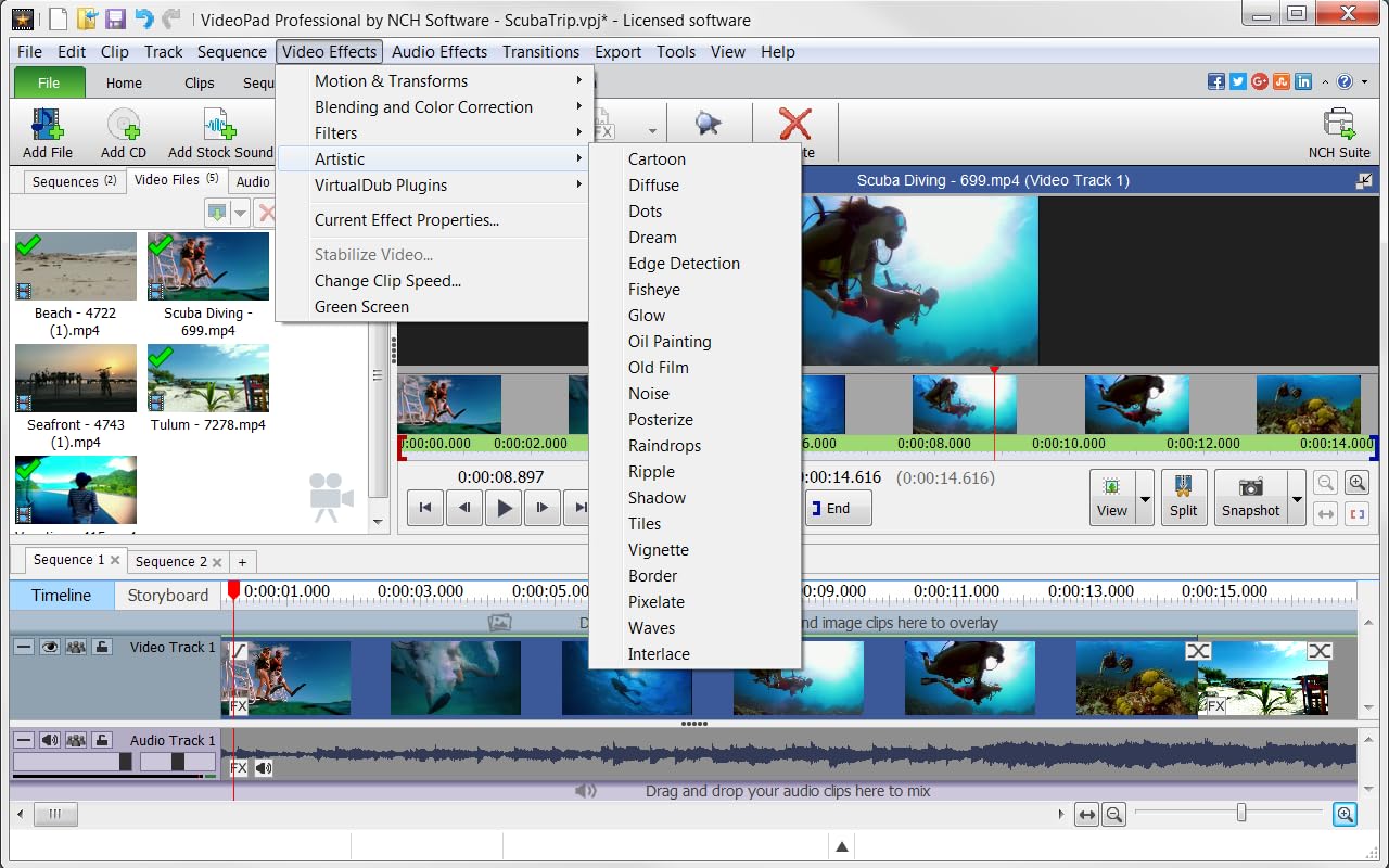 VideoPad Video Editor - Video Editing Software with Transitions and Effects J961