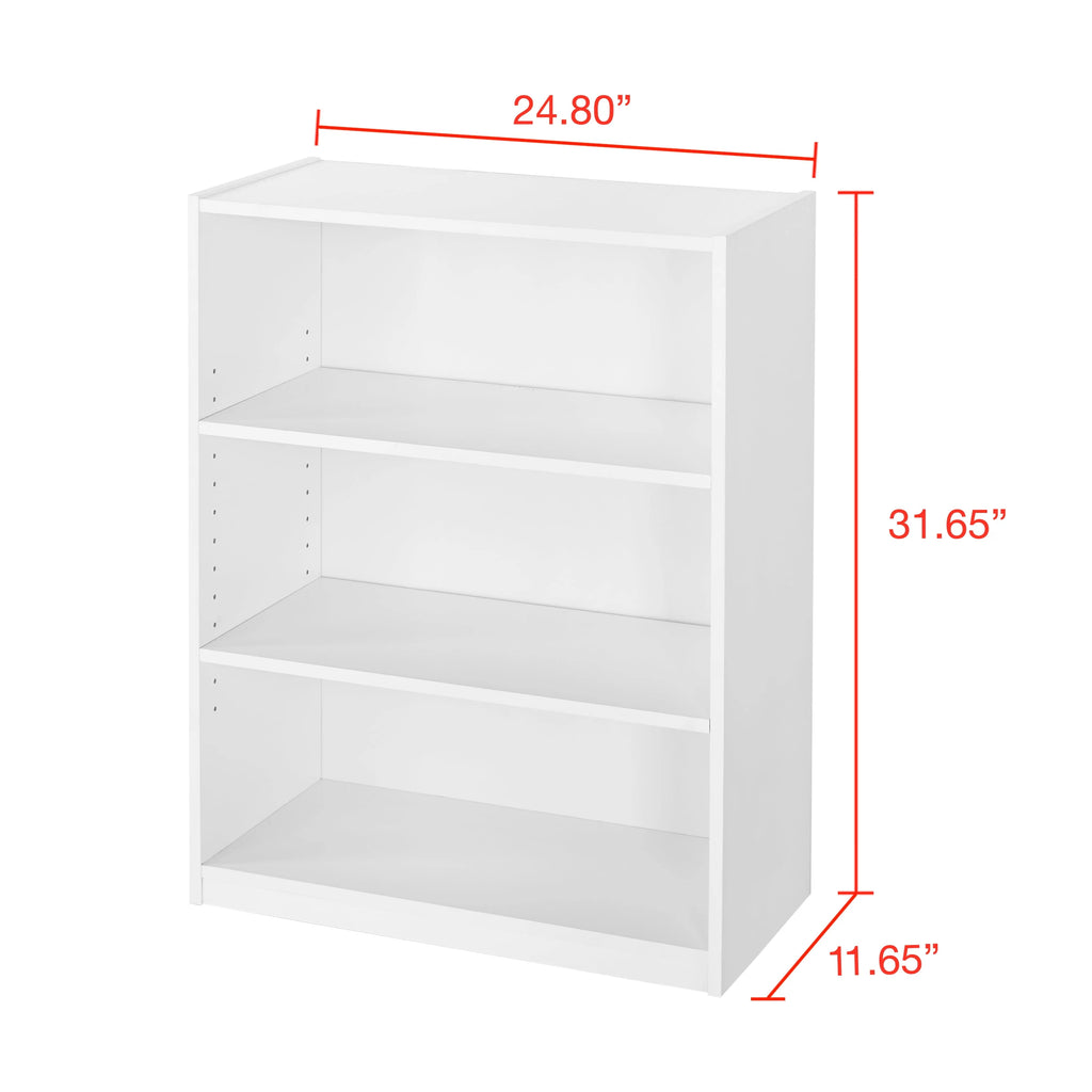 Mainstays 3-Shelf Bookcase with Adjustable Shelves, True Black Oak D26467