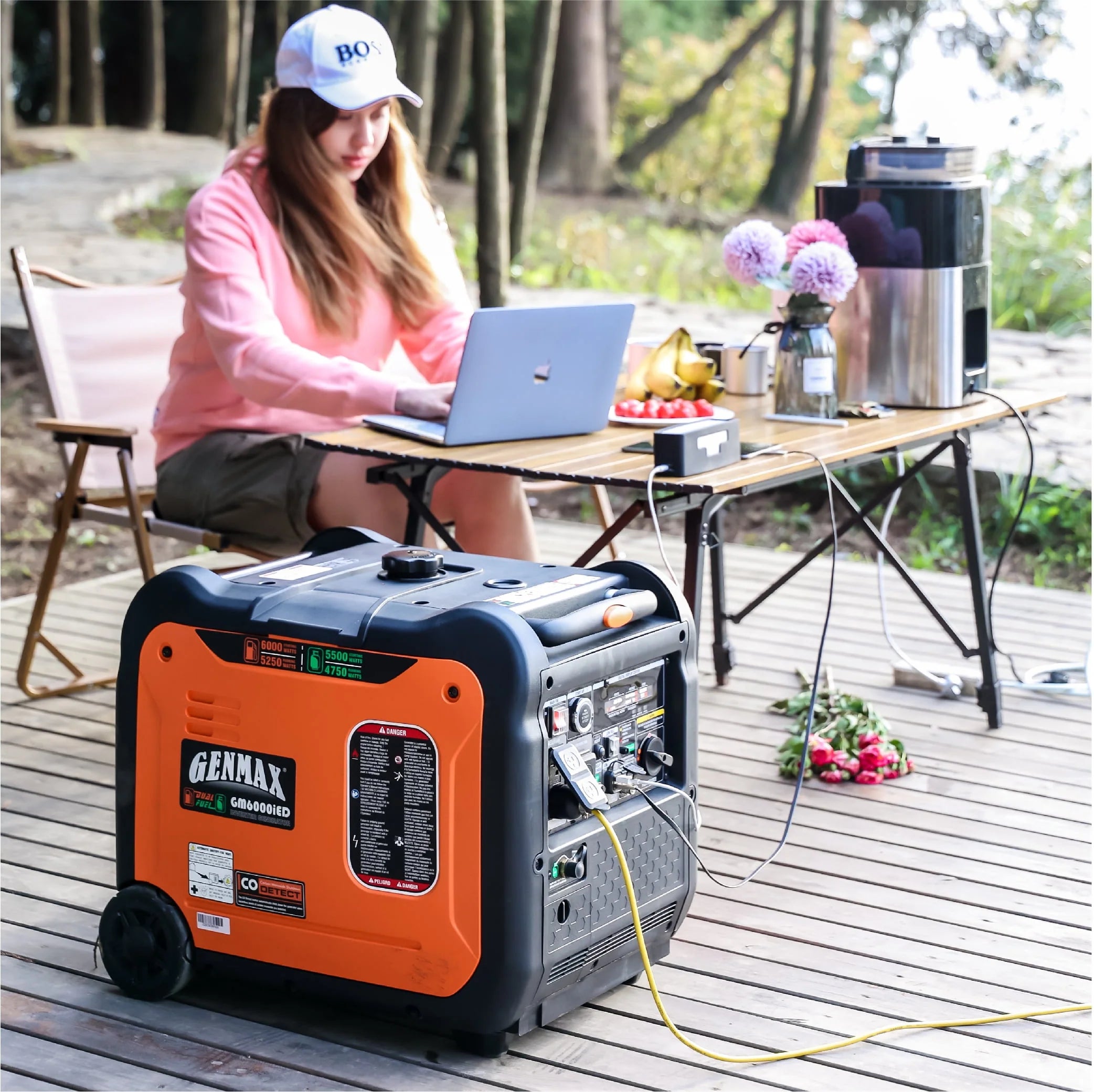 Genmax 6000W Dual Fuel Quiet Portable Inverter Generator with Remote Start A549710