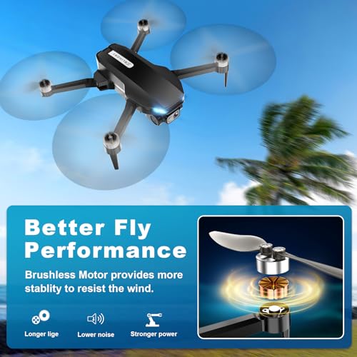 Foldable 2K HD FPV Drone with Brushless Motor for Adults U5487