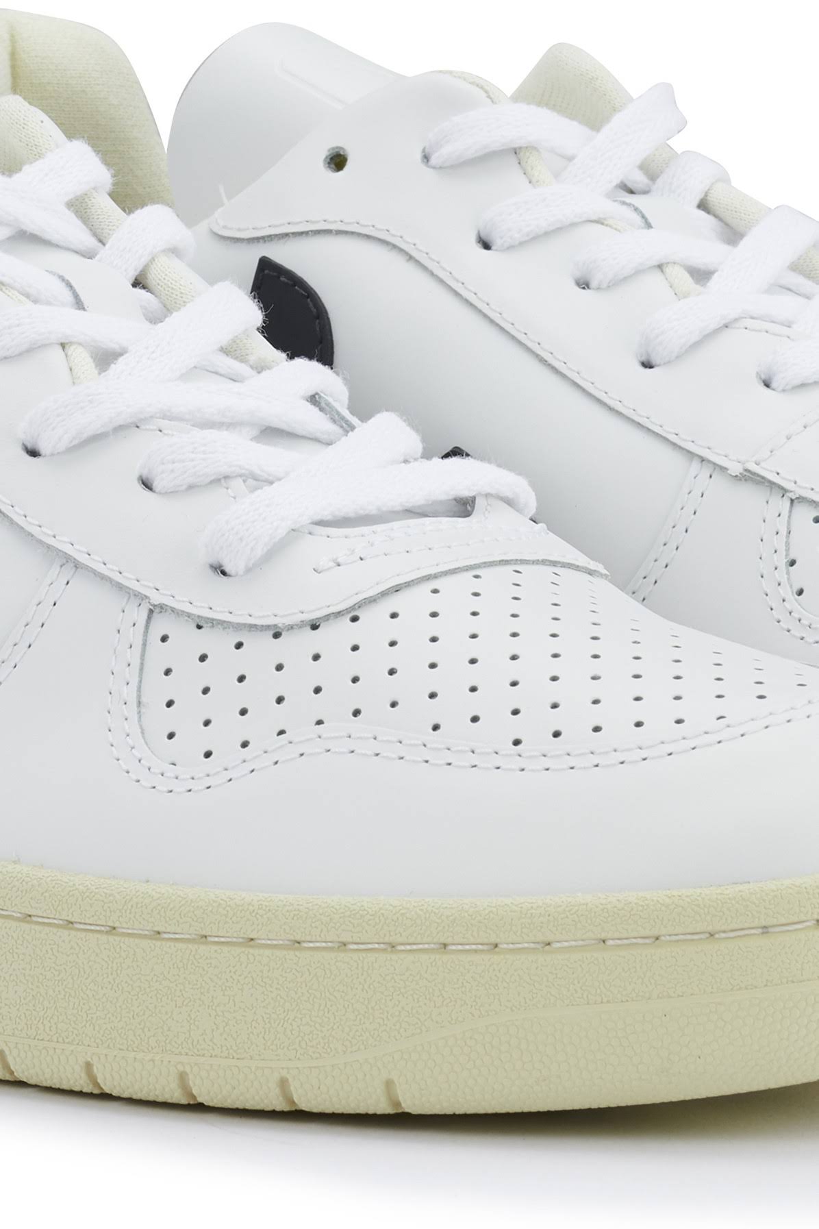 Veja V-10 Leather Sneakers White Black E78341