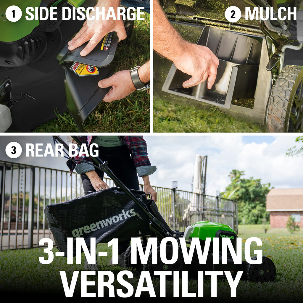 Greenworks 40V 20" Brushless Push Lawn Mower with Battery & Charger C7079