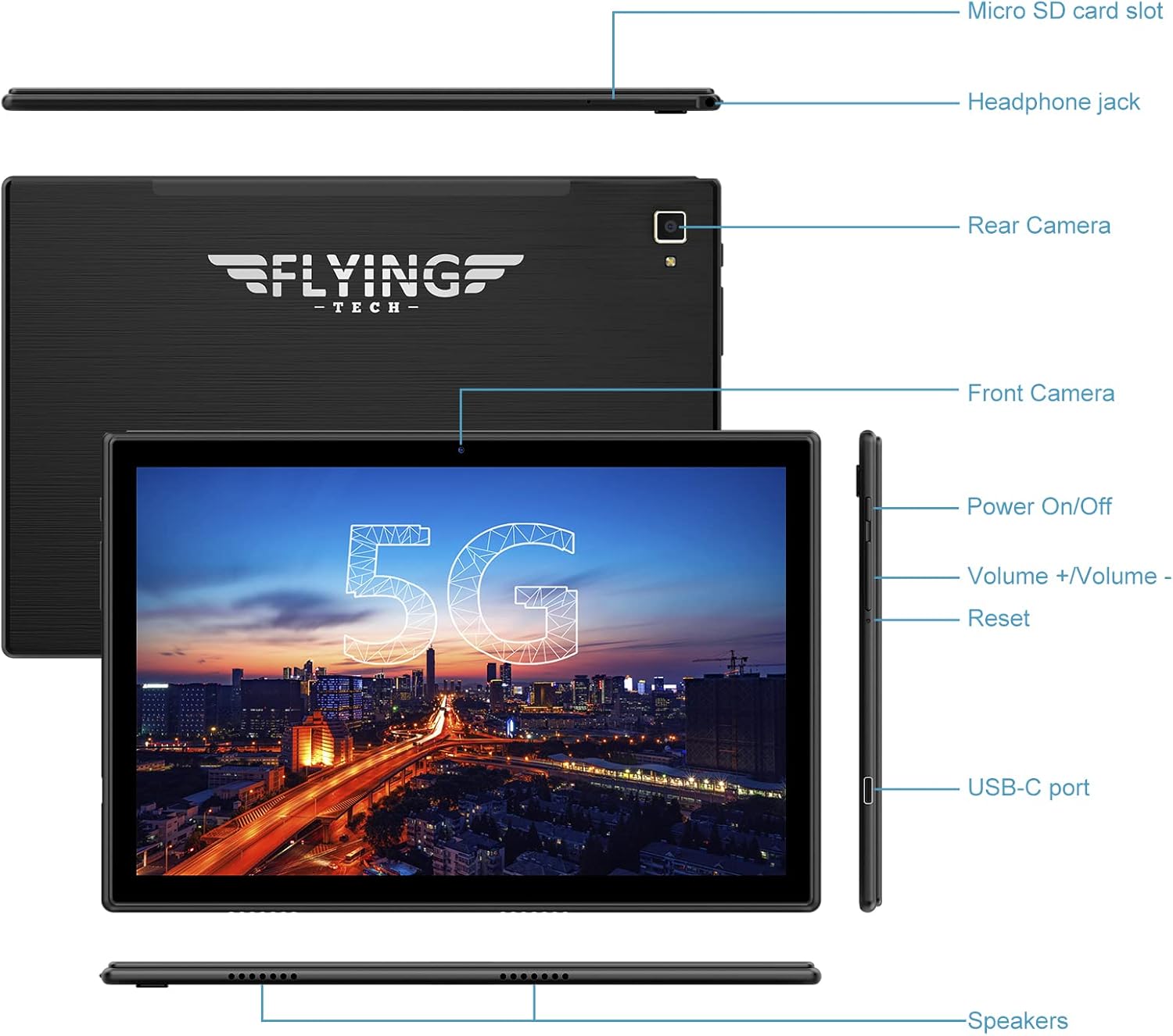 Android Tablet 10.1 Inch, 32GB, Octa-Core, IPS HD Display, 6000mAh Battery I999