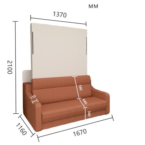White Full Size Murphy Bed Cabinet with Shelf and Drawers Y948