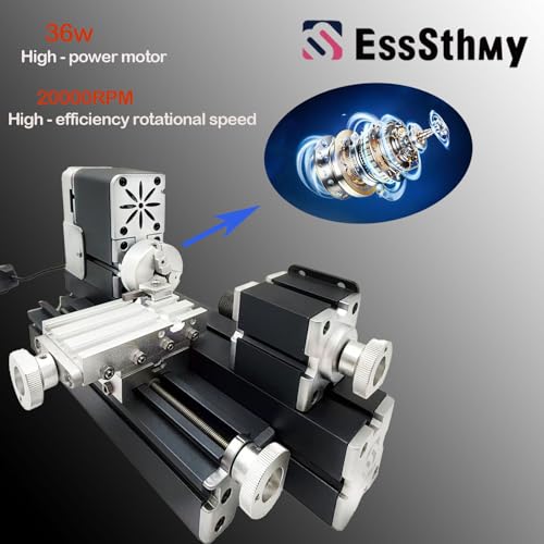 Mini Metal Lathe Machine 36W 20000 RPM Benchtop for Woodworking X548321