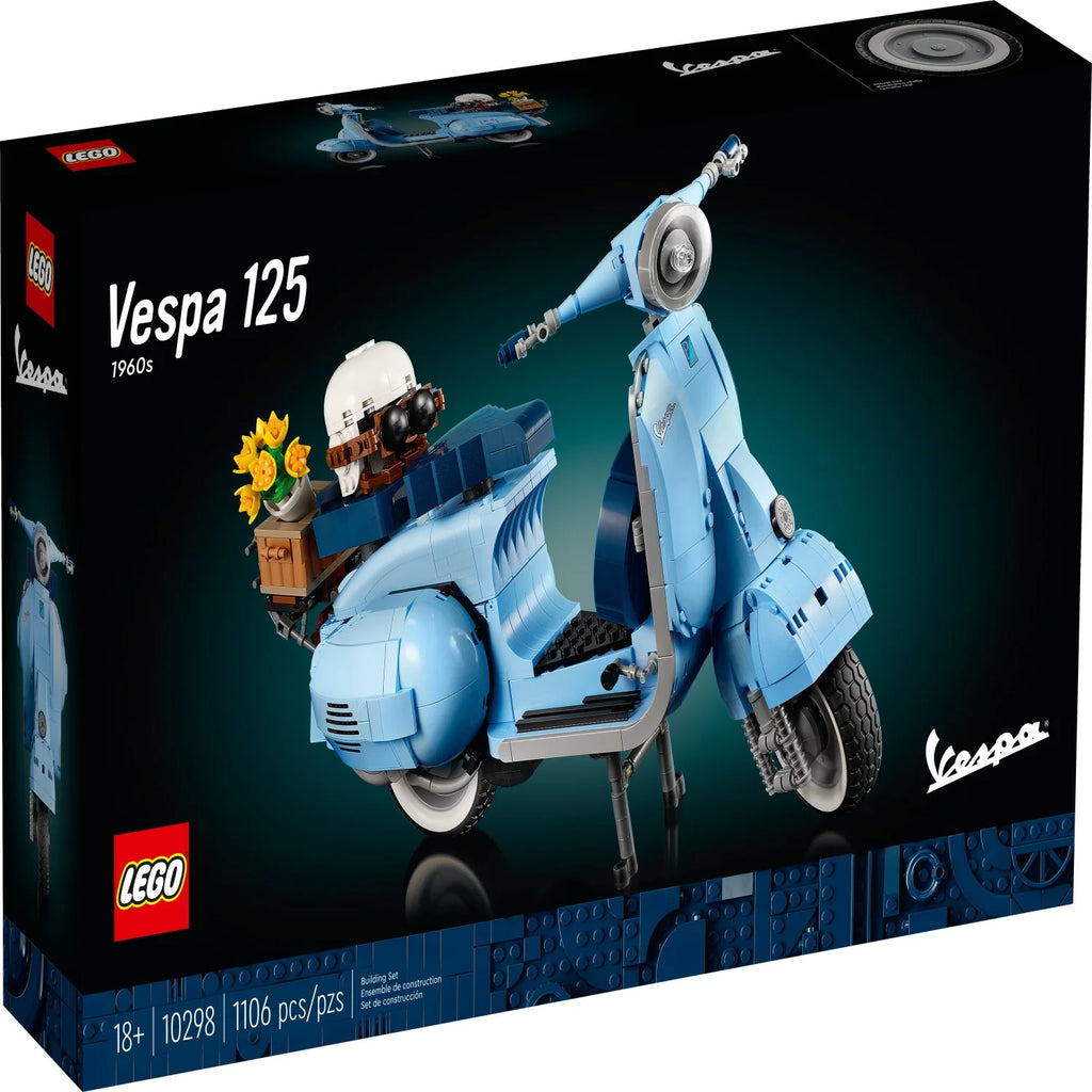 LEGO Icons Vespa 125 Scooter Building Kit, Vintage Italian Moped Model for Adults T916255