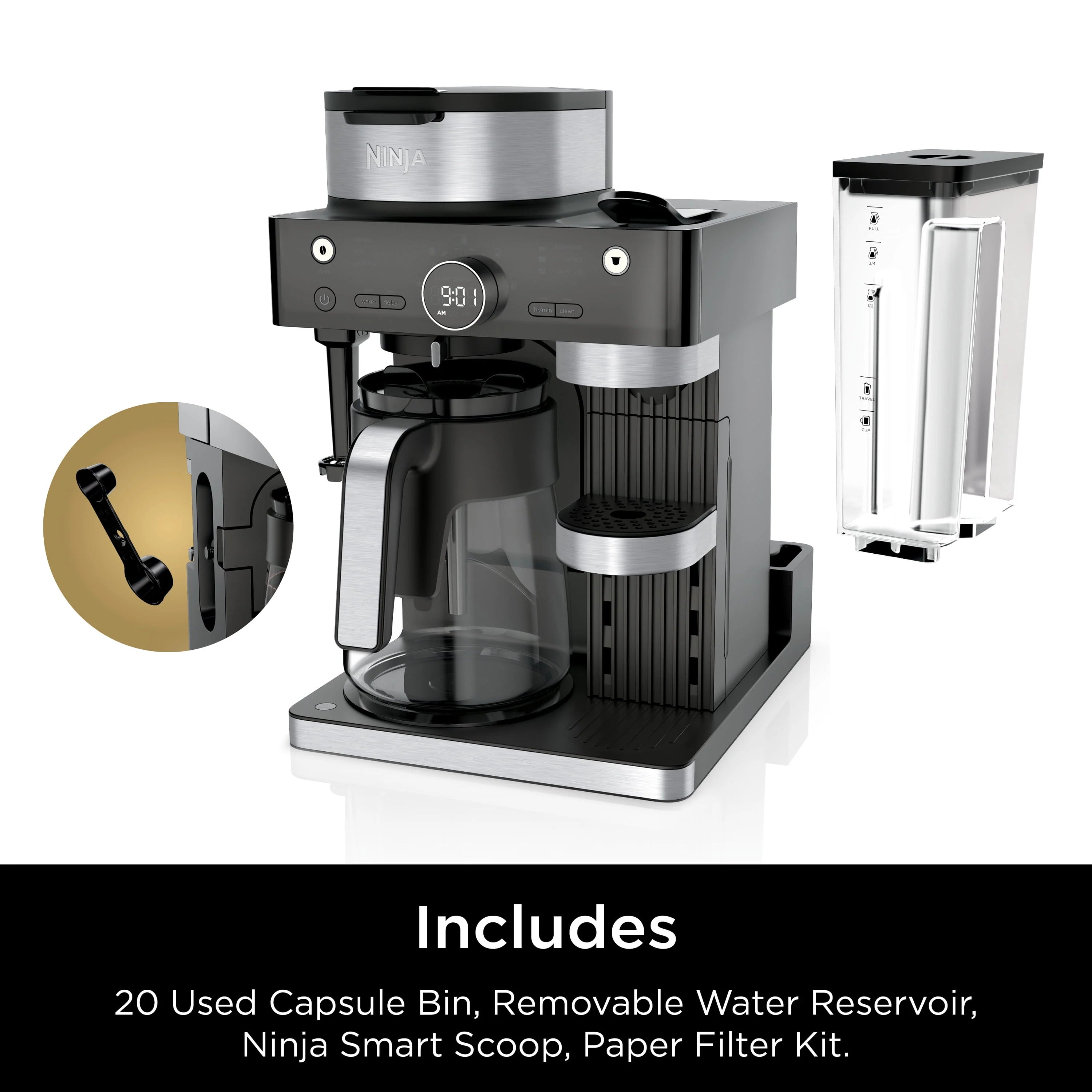 Ninja CFN601 Espresso & Coffee Barista System, Single-Serve & Capsule Compatible K171423