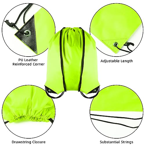 GoodtoU 40 Pack Drawstring Backpacks Waterproof Nylon Cinch Bags for School Gym N792