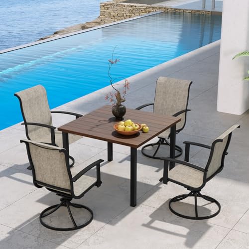 7-Piece Patio Dining Set for 6 with Swivel Chairs and Rectangular Table P2318