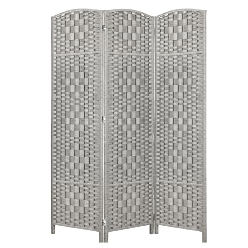 Rose Home Fashion 6 ft Tall Room Divider 4 Panel Folding Privacy Screen, Dark Coffee C8634