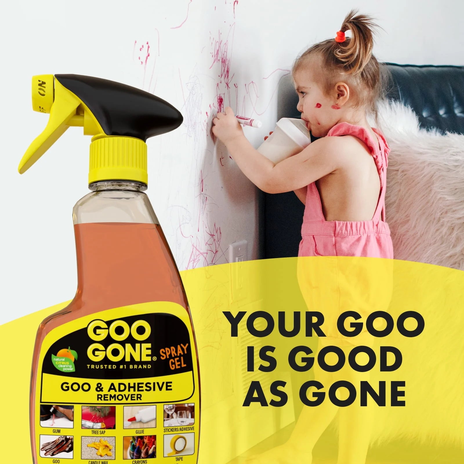 Goo Gone Original Spray Gel Adhesive Remover, 12 Oz U830