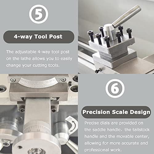 INTBUYING 8"x24" Benchtop Metal Lathe 1100W Brushless Motor Precision Mini Lathe Machine O45773