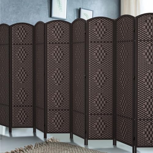Rose Home Fashion 6 ft Tall Room Divider 4 Panel Folding Privacy Screen, Dark Coffee C8634
