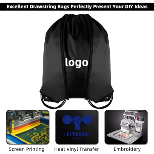 GoodtoU 40 Pack Drawstring Backpacks Waterproof Nylon Cinch Bags for School Gym N792