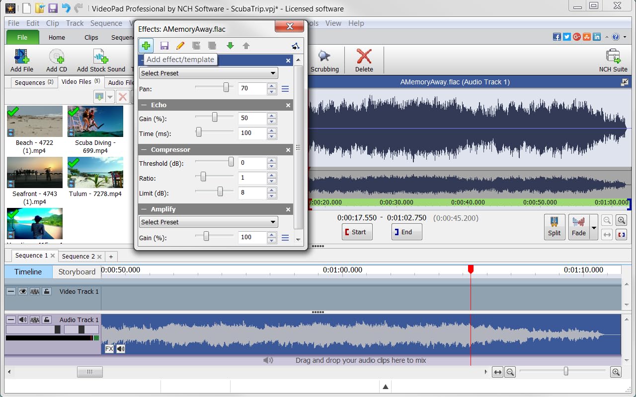VideoPad Video Editor - Video Editing Software with Transitions and Effects J961