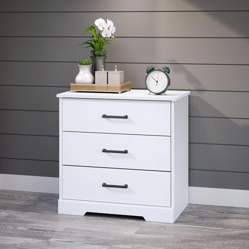 Prepac Sonoma Tall Nightstand with 3 Drawers, Black Q28004
