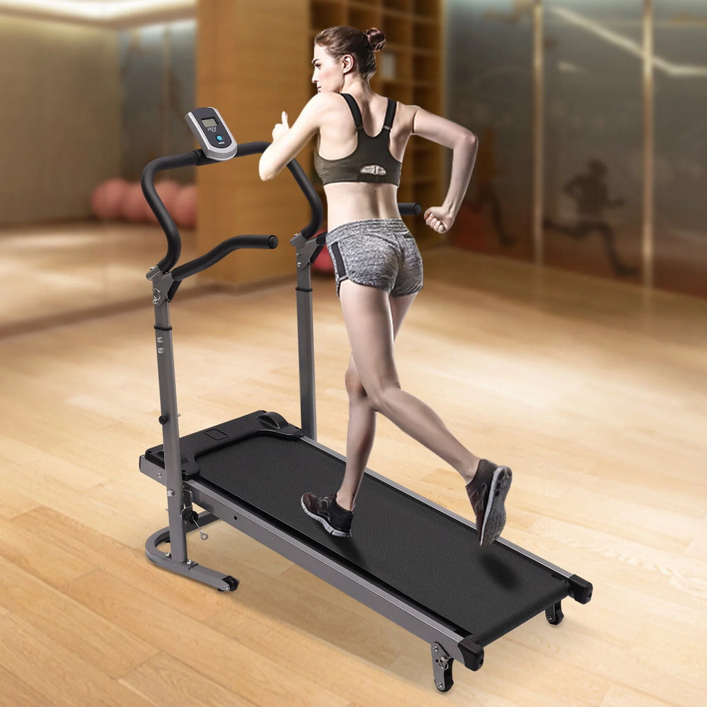 MIDUO Home Folding Treadmill with Incline Pink Y55541