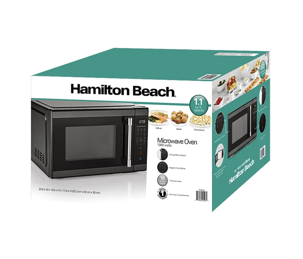 Hamilton Beach 1.1 cu ft Countertop Microwave Oven Stainless Steel U764319