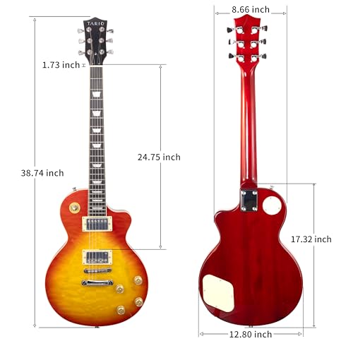 TARIO Electric Guitar Semi Hollowbody Quilted Maple Top with Bag K35033