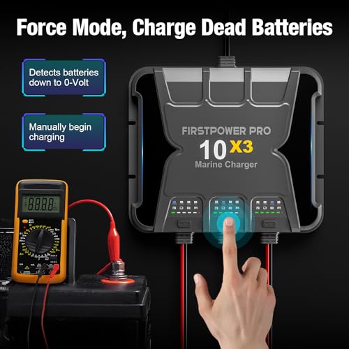 3 Bank Marine Battery Charger 30A 12V Waterproof Onboard G89339