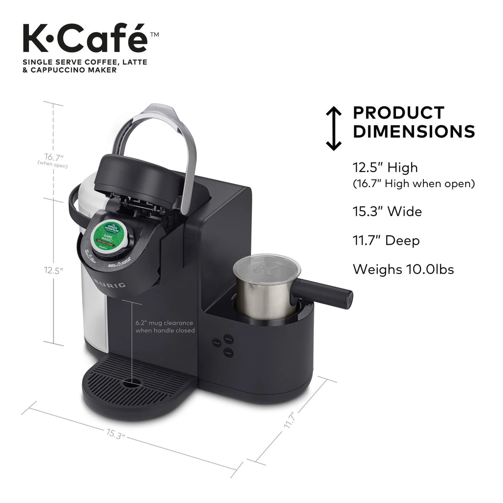 Keurig K-Cafe Single Serve K-Cup Coffee, Latte and Cappuccino Maker, Dark Charcoal G39691