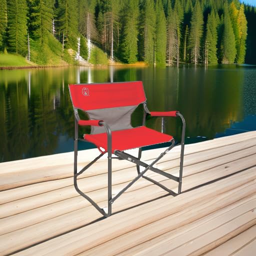 Coleman Outpost Breeze Folding Camp Chair with Cooling Mesh Back, 300lbs Capacity X53987