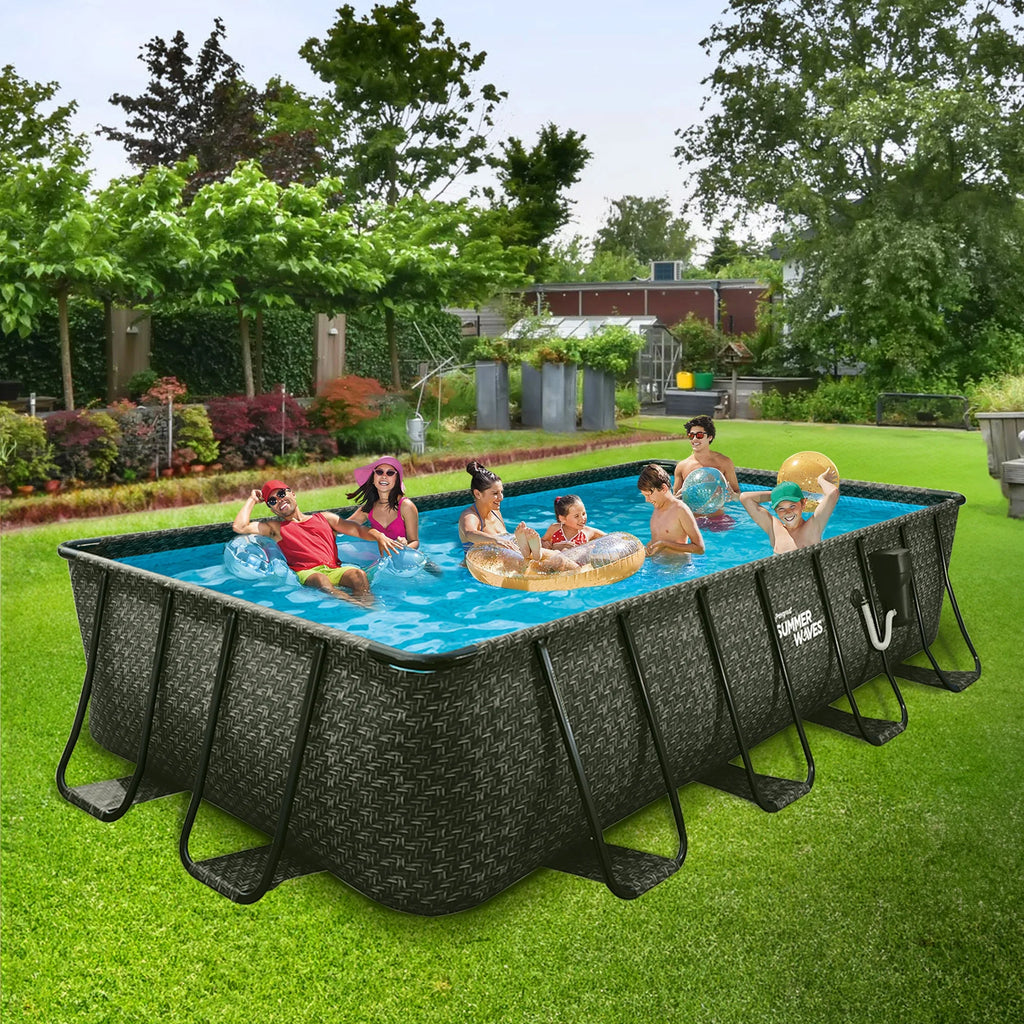 Summer Waves 16ft Elite Frame Outdoor Rectangular Pool L2355