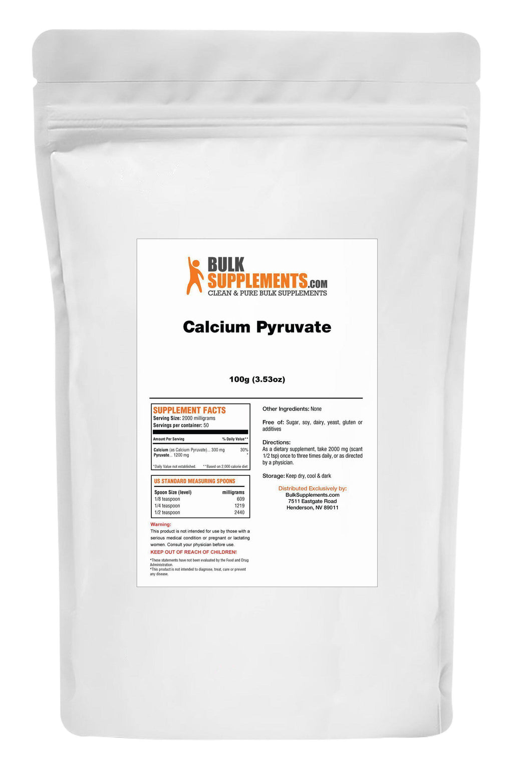 Calcium Pyruvate Powder by BulkSupplements (5 kg) X76562