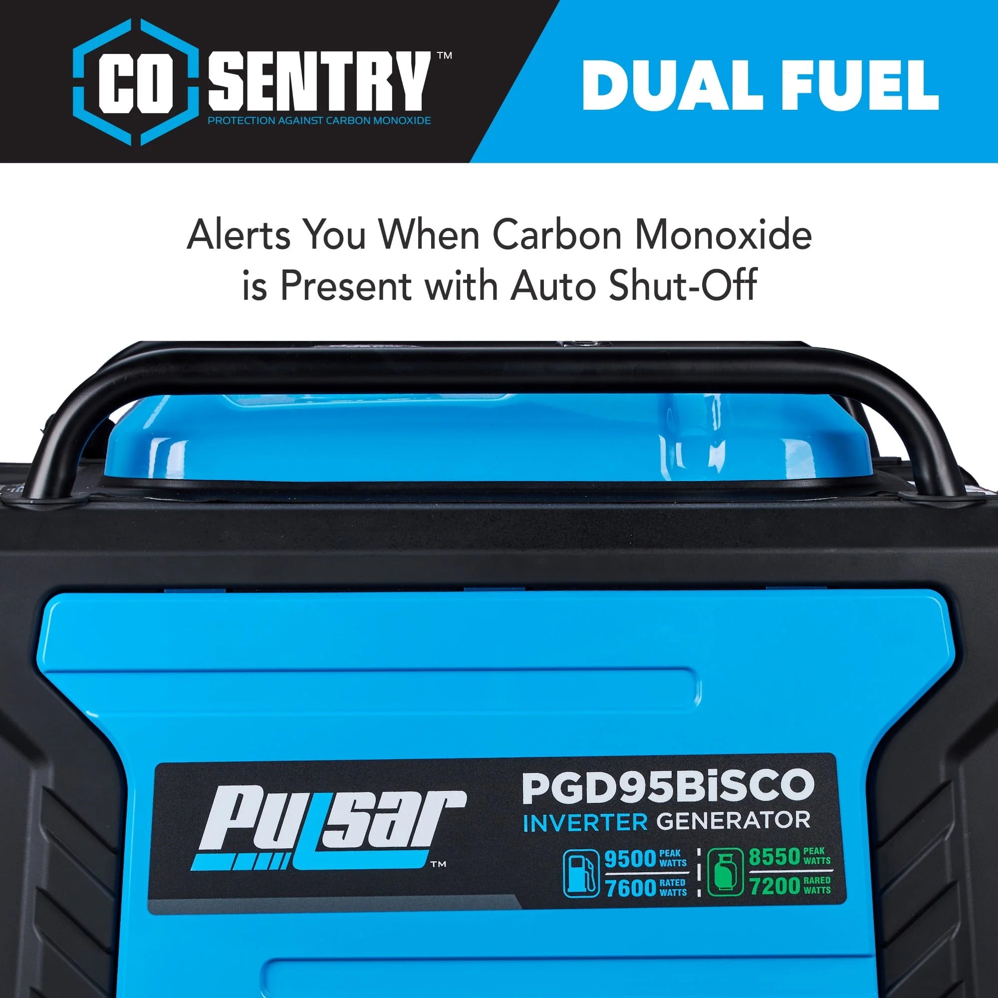 Pulsar 9,500 Watt Dual Fuel Inverter Generator with Remote Start L6111