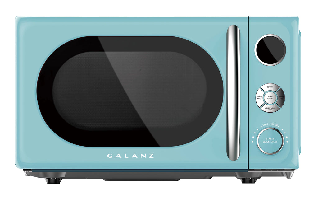 Galanz 0.7 Cu ft Retro Countertop Microwave Oven, 700W, Blue L502