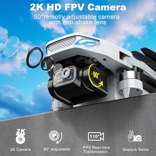 Foldable 2K HD FPV Drone with Brushless Motor for Adults U5487