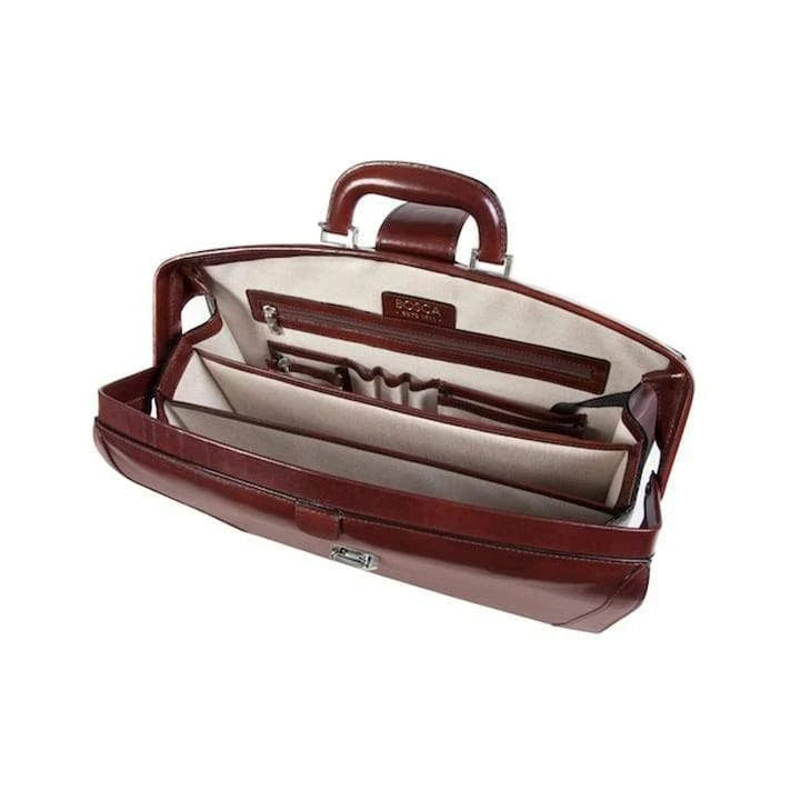 Bosca Old Leather Partners Brief Dark Brown C51892