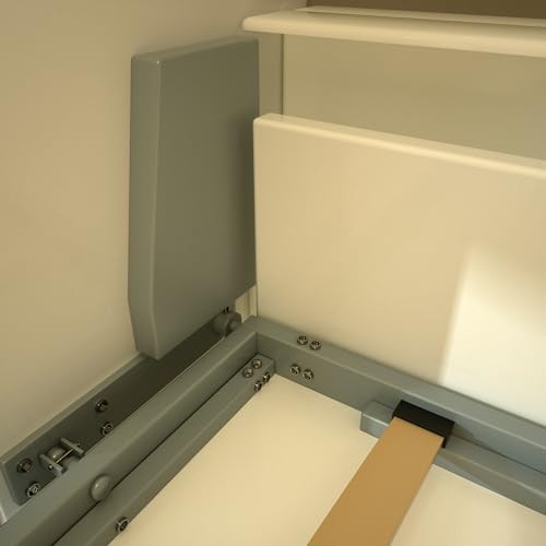 White Full Size Murphy Bed Cabinet with Shelf and Drawers Y948