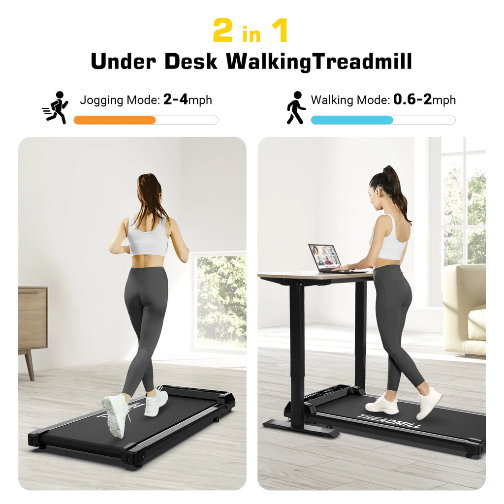 Under Desk Treadmill Walking Pad 2.25HP with Remote, Black J5158
