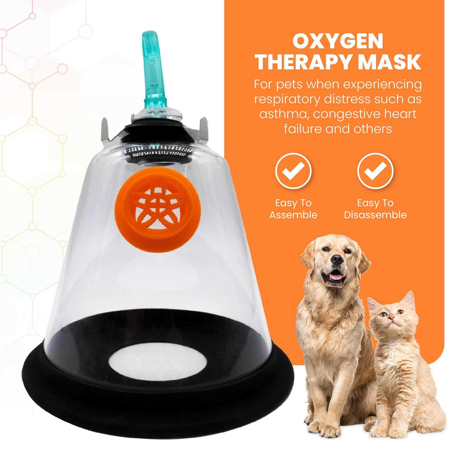 PetPetSmart Medical Pet Oxygen Mask for Dogs and Cats with 6ft Tubing M13152