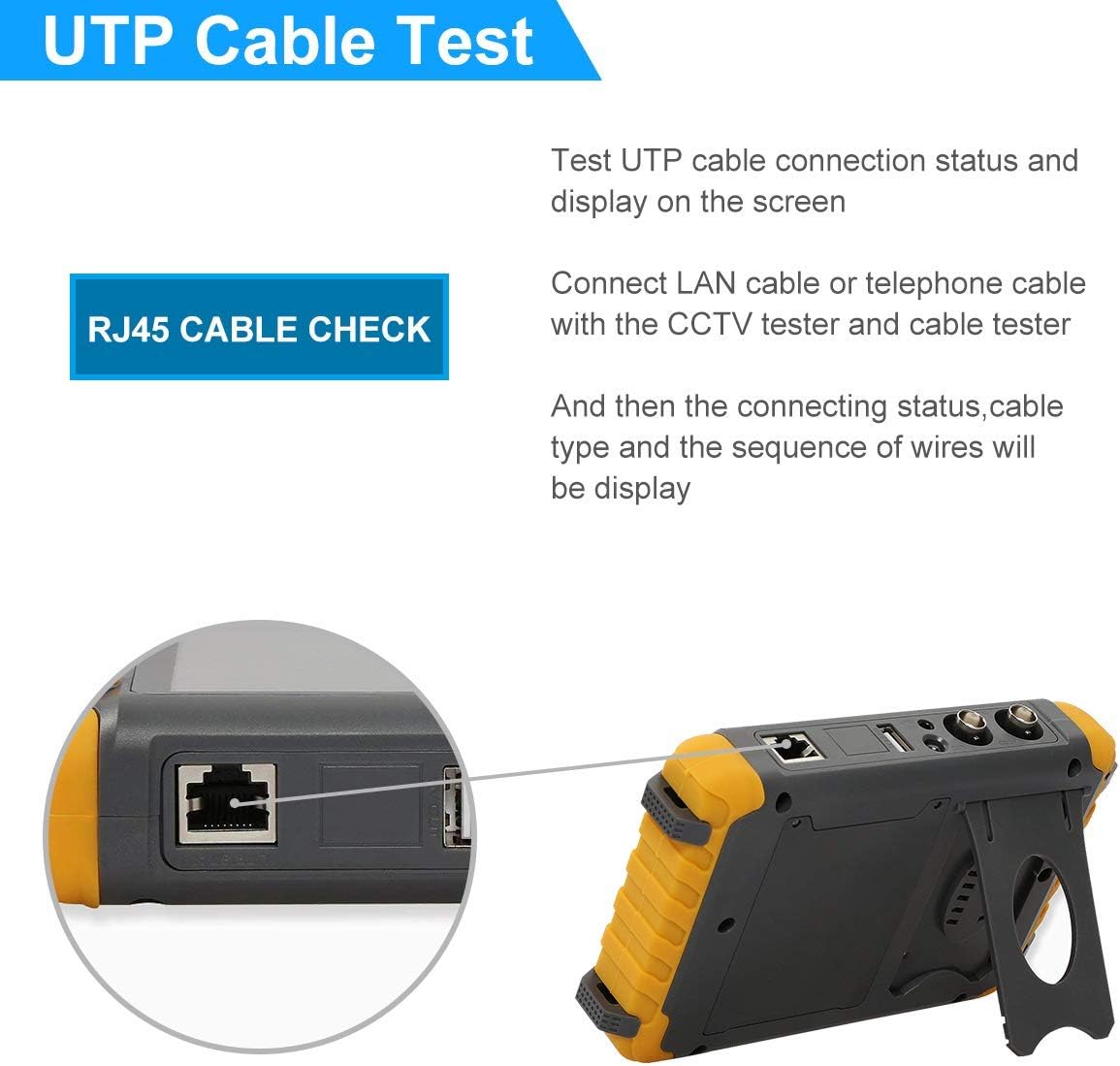 5 Inch 4 in 1 CCTV Monitor Tester with Coaxial and PTZ Cable Test W6282