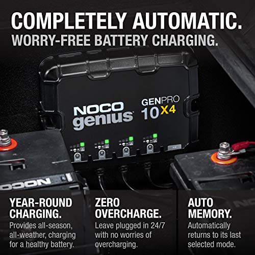 NOCO Genius GENPRO10X4 4-Bank 40A Onboard Battery Charger for Lead-Acid & Lithium J13345