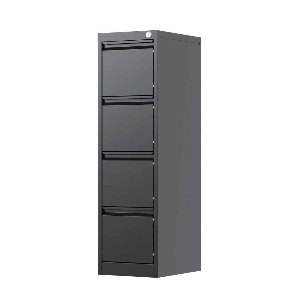 SUPEER 4 Drawer File Cabinet with Lock, Metal Vertical Storage, Black E499