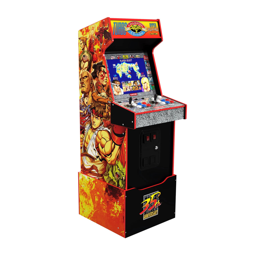 Arcade1UP - 14 Games in 1, Street Fighter II Turbo: Hyper Fighting, Legacy Video Game Arcade with Riser and Wi-Fi Live