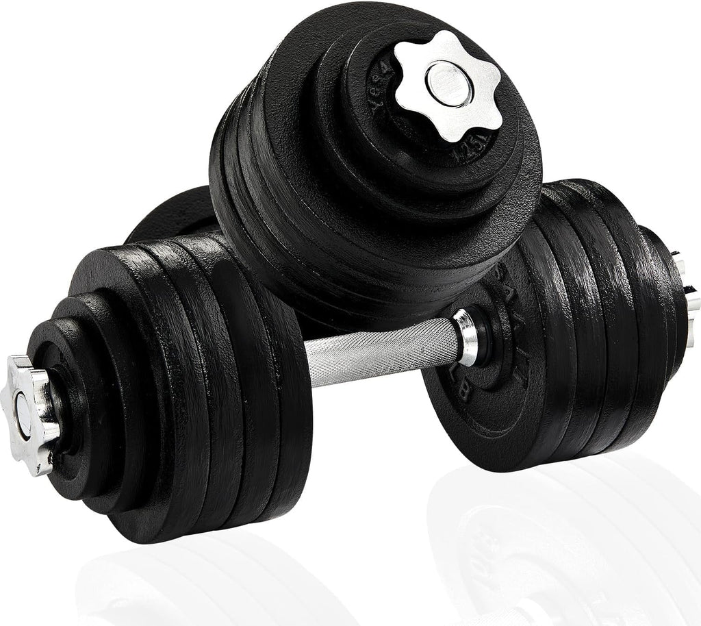 Yes4All 200 lbs Adjustable Dumbbell Set, Cast Iron Pair D6439
