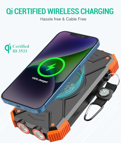 BLAVOR Solar Charger Power Bank 10,000mAh, Wireless, 20W USB-C S38060