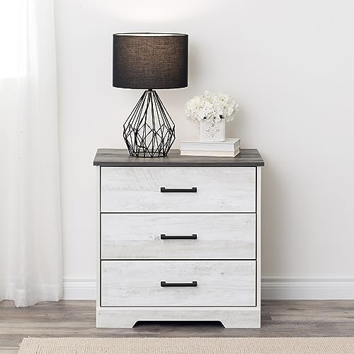 Prepac Sonoma Tall Nightstand with 3 Drawers, Black Q28004
