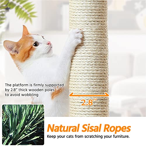 Yaheetech Multi-Level Cat Tree with Scratching Posts, Plush Perches and Condo, Dark Gray and White V70137