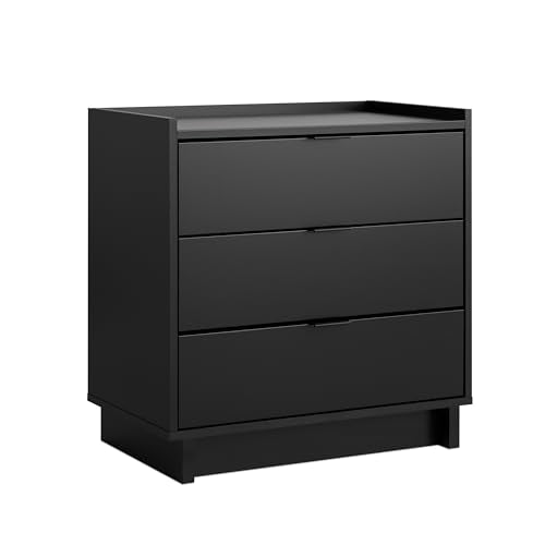 Prepac Sonoma Tall Nightstand with 3 Drawers, Black Q28004