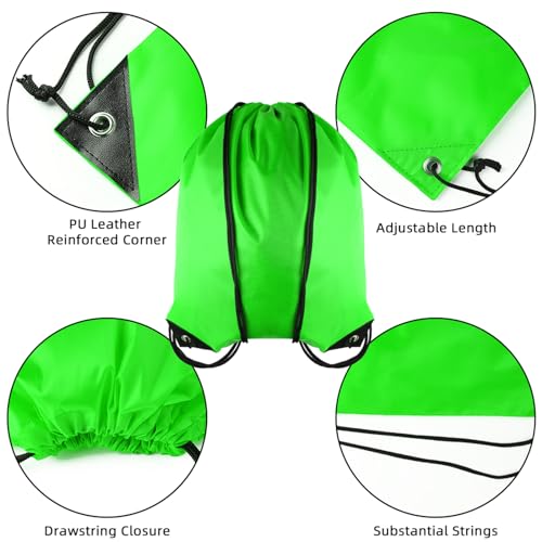GoodtoU 40 Pack Drawstring Backpacks Waterproof Nylon Cinch Bags for School Gym N792