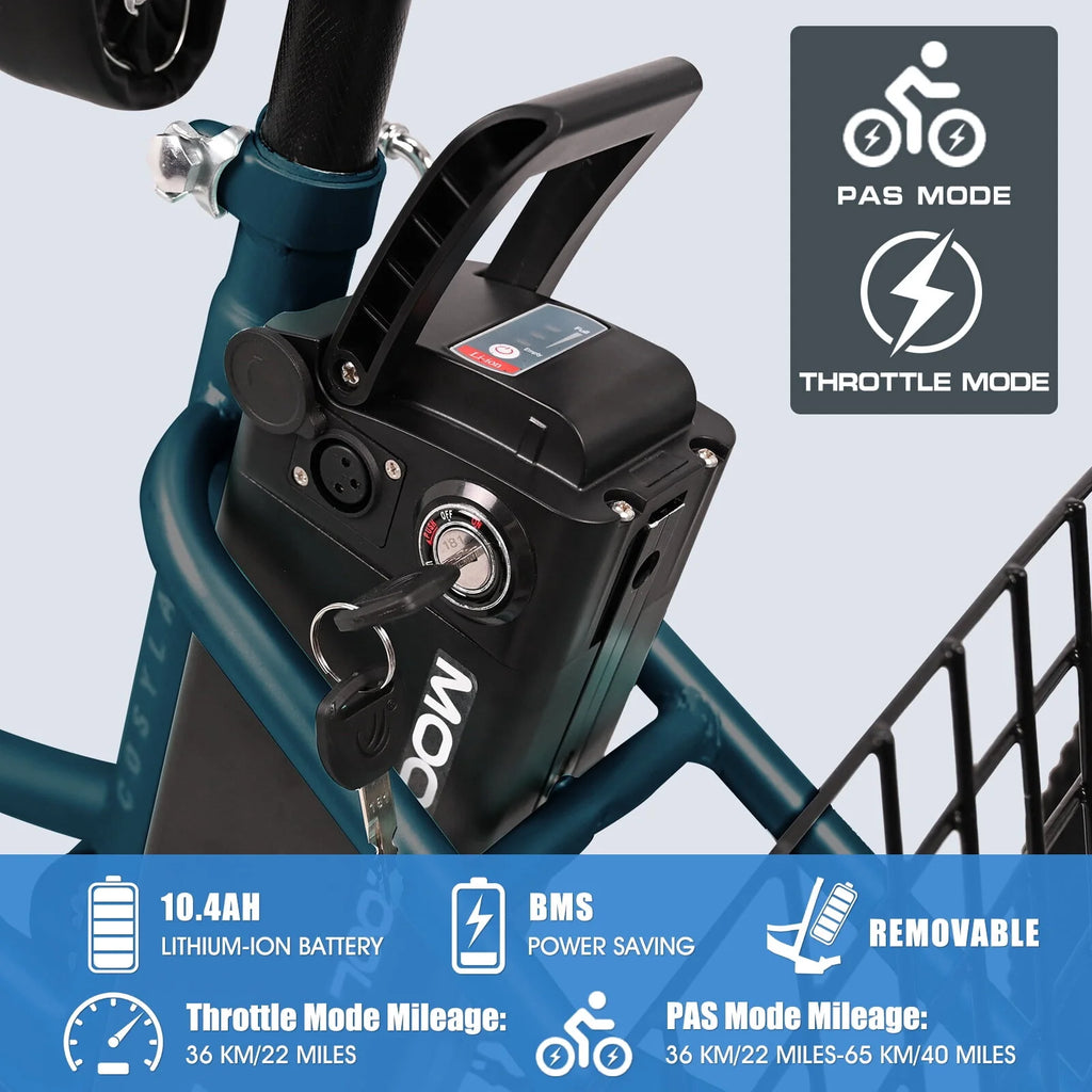 Lilypelle Adult Electric Tricycle 3-Wheel Bike for Seniors E1378