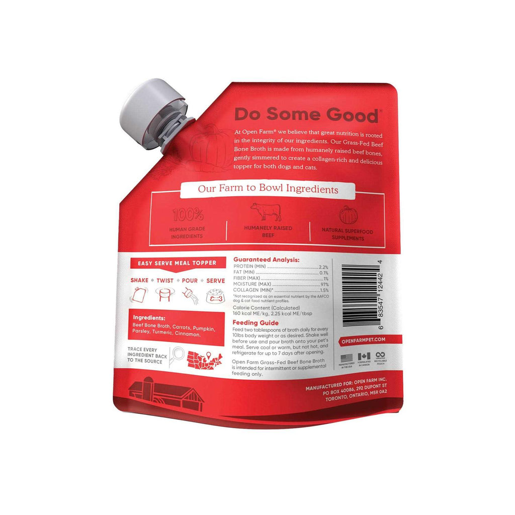 Open Farm Grass-Fed Beef Bone Broth for Dogs & Cats L1308