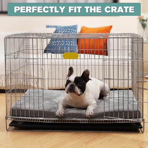 Vonabem Waterproof Dog Bed Large Medium Sized Dogs Outdoor Orthopedic Crate Pad Washable Gray 35"x22" C409