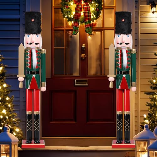 MUMTOP 42 Inch Wooden Nutcracker Christmas Decoration with Black Fur Hat U9826
